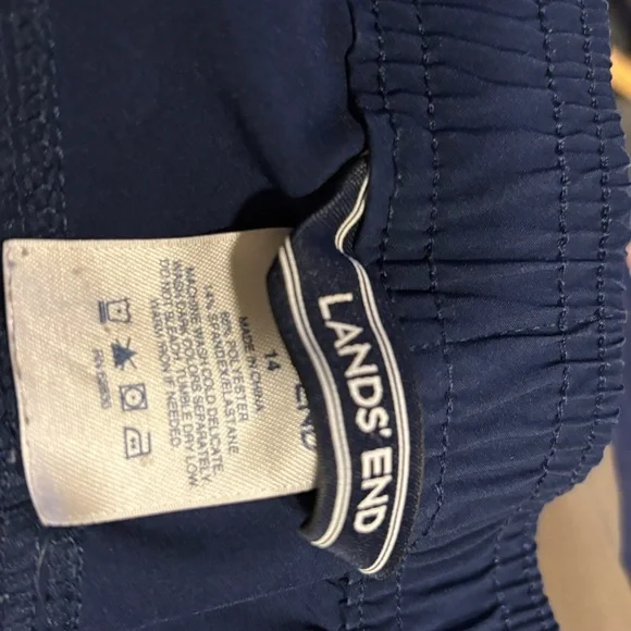 Lands' End Navy Swim Coverup Shorts - Picture 4 of 5